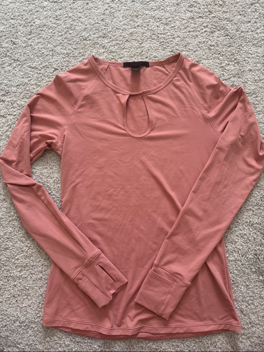 Greyson Athletic Long Sleeve Keyhole Top - Dusty Rose